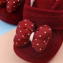 1 Pair Of Cute Infant Boots,Suitable For Indoor And Outdoor And Party Wear, Non-Slip Soles To Learn To Walk, Soft Flat Shoes For Infants. - Red - View 4