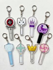 1pc K-POP Lightstick Keychain, Mini Acrylic Lightstick Keychain, Monster/NEW Jeans/TWICE/EXO/TXT, Perfect Gift For Fans, Convenient To Carry And Collect, K-POP Lightstick Keychain, Gift, MOA Keychain, Carat Merchandise, Stay Accessories, TWICE/Once Gift, Lightstick, ARMY Collectibles - Multicolor - View 1