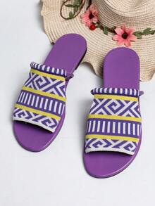 Women's Artistic Sandals 2024 New Summer Vintage Versatile Flat Roman Sandals Comfortable - Purple - View 8