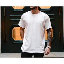 Camiseta unisex de algodón grueso, 100% blanca. - Blanco - Ver 4