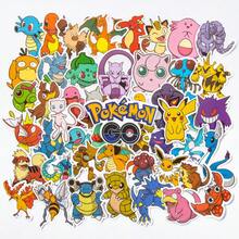 pokemon 50/100張寶可夢卡通圖案貼紙，DIY塗鴉，噴火龍、伊布等，適用於筆記型電腦、手機、筆記本，生日派對、生日禮物 - 彩色 - 查看 2