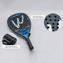 CWIN SNIPER Padel Racket, 1K High Rigidity Carbon Fiber Cortex Shock Absorbing Core Large Sweet Spot Non-Slip Grip Lightweight Paddle Tennis Racquet With Protective Carry Bag For Beginner Intermediate Players - Multicolor - View 5