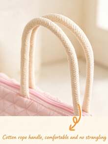 1pc Cute Macaron Insulated Lunch Tote With A Triangular Quilted Texture, Double-Layer Padded Comfy Handles, Zipper Closure With Plenty Of Storage, Multiple Compartments Mom Bag, Perfect For Work, School, Travel, Or Outings Any Time Of Year - Multicolor - View 9