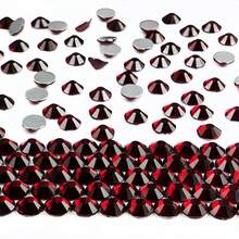 High Quality SS0-SS50 1mm-10m Crystal Colorful Hotfix Rhinestones, Flat Back Crystal Rhinestones, Iron-On Rhinestones, For Clothing, Fabric, Dresses, Bags, Shoe Decor - Burgundy - View 7