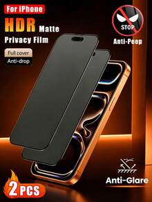 2片裝 磨砂隱私螢幕保護貼，適用於 iPhone 17 Pro Max [6.9 吋] | 18 18Pro 18Promax，陶瓷膜材質，防碎防震 | 隱私功能確保螢幕內容僅從正面可見 | 日常辦公與居家使用必備螢幕保護貼 | 手機螢幕保護貼 | 手機配件 | 隱私 | 防水 | 防震 | 防摔 | 防刮 - 黑色 - 查看 39