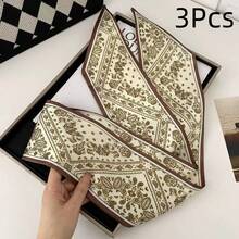 2/3Pcs Vintage Floral Paisley Pattern Women's Multi-Functional Scarf, Belt, Headband, Soft Double-Layered Material, Fashion Accessory For Women, Daily Wear, Holiday Party, Suitable For Spring, Summer, Autumn - Multicolor - View 22