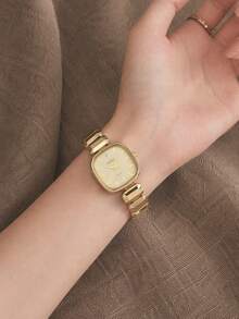 1 Women's Quartz Watch, Fashionable Retro Green Elegant Business Gorgeous Style, Casual Compact Watch, Daily Wear, Perfect Choice For Holiday Gifts - Gold - View 6
