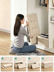 Multi‑Size Storage Stool, Dual‑Purpose For Storage And Seating, Fabric Material, Foldable For Storage, Large‑Capacity Storage, Sturdy For Sitting, Ideal For Tidying Household Sundries, Simple And Versatile. - Multiple Specifications - View 7