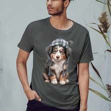 Unisex Graphic T-Shirt Made Of Pure Cotton, Featuring A Chihuahua Puppy Design, Winter Animals, Dogs, For Men And Women, Large Size, Suitable For Larg - Navy Blue - View 5