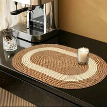 Kitchen Draining Mat, Home Dining Table Mat, Absorbent Mat, Countertop Dish Mat, Bowl & Plate Drying Mat, Coffee Mat, 3.6mm Thickness - Coffee-colored Woven - View 8