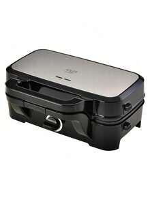Adler 3-i-1 sandwichmaker, sandwichgrill och våffeljärn med utbytbara plattor, 1200 W, temperaturkontroll, non-stick-plattor - EU E typkontakt (220-240V) - Visa 9