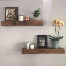 Wooden Floating Shelf,Floating Shelves,Farmhouse Room Decor,Rustic Floating Shelf,Ledge Shelf,Bracket Shelf,Modern Home Decor Shelves - View 4