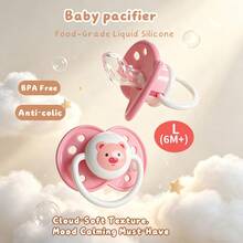 1pc/2pcs/3pcs Baby Pacifier, Soft Silicone Material, Soft And Comfortable, Effectively Protects Baby's Gums, Suitable For Babies 6 Months And Older, Cartoon Pattern - Pink - View 4