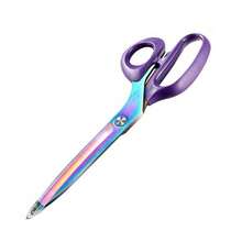 1/3pcs Scissors Set, Sharp Stainless Steel Fabric Craft Scissors, Comfortable Soft Grip Handle, Multi-Purpose Cutting Tool For Sewing, Tailoring, Embroidery, Scrapbooking, Office, Home, Art DIY, Iridescent Titanium Coated, Sewing Gift - A- electroplating color - View 7