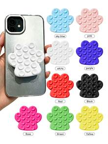 Silicone Suction Cup Phone Holder, Viral Selfie Airbag Stand, Multi-Functional Magic Suction Cup Phone Mount For Bathroom, Wall, Glass, Mirror, Vanity And Other Smooth Surfaces, Not Suitable For Rough Walls, Compatible With All Phones, Birthday Gift, Phone Holder For Family And Friends, Phone Accessories - Multicolor - View 2