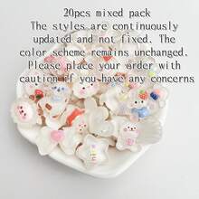 20pcs Mixed Transparent Color Animal & Flower Shaped Flat Back Decals, Suitable For Scrapbooking, Wedding Stickers, Buttons, Earrings, Hair Accessories, Mini Jewelry Findings, Craft Decoration (Jewelry Making For Adults Aged 14+) - Multicolor - View 15