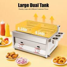 Countertop Gas Deep Fryer Propane Gas Stainless Steel Outdoor Use Round 2 Burner - A - View 4