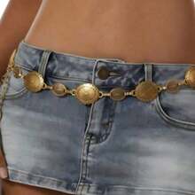 1pc Women's Waist Chain Metal Geometric Shape Fashion Vintage Bohemian Decorative Dress Belt - Waist Chain - View 6