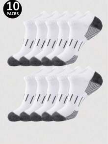 5/10/20 Pairs Men's Sports Letter Socks, Comfortable Soft Breathable Athletic Socks, Casual Running Socks - Multicolor - View 9