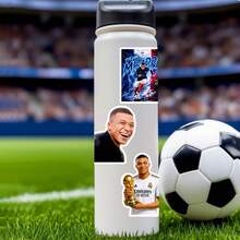 FIFA 50張姆巴佩足球貼紙，10號球衣、獎盃、慶祝與球員圖案，適用於DIY剪貼簿、筆記本、筆電及足球迷 - 彩色 - 查看 7