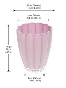 Decorative Glass Large Vase 17cm, Pink Purple Lilac Lavender, Modern Flower Succulent Pot For Windowsill Desk Shelf Table Home Decor - Vase Bloom - View 2