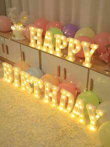 1pc 21cm White Luminous Letter Light, LED Letter Lamp,Light Up Alphabet Letters, Battery Operated DIY Spelling Letter Lights For Celebration, Indoor Room Decoration, Wedding Proposal Decoration, Birthday Party Decoration Letter Light Board - White - View 7