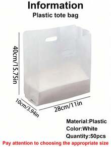 50pcs Transparent Plastic Gift Bags With Handles - Suitable For Salads, Cakes, Pizzas, Breads, Desserts, Cookies And Candies - Ideal For Weddings, Birthdays And Parties - Multiple Specifications - View 14