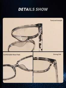 1 Pair Classic Black Square Frame Non-Prescription Glasses, Women's Glasses, Clear Lenses, Simple For Daily Commute And Outings - Multicolor - View 5