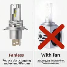 Heyword 1pc H4 LED Motorcycle Bulb, Fog Light 9003 HB2, 1500 Lumens 6000K Cool White, Plug And Play, Suitable For High/Low Beam, Easy Installation - White - View 6