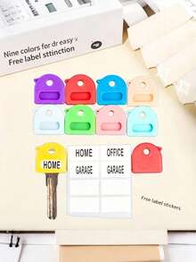 10/1pc Tutup Kunci Silikon dengan Gantungan Kunci Label - Kode Warna, Cocok untuk Kunci Rumah, Kantor, Hunian, Pelindung Kepala Kunci, Sistem Label Identifikasi, Penutup Kunci Silikon untuk Kunci Identifikasi (Liontin Tidak Termasuk) Penutup Kunci Warna-warni Penutup Kunci Elastis Penutup Kunci Silikon untuk Kunci Identifikasi - MultiWarna - View 2