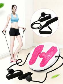 1pc Waist Twist Disc With Resistance Pull Rope, Home Waist Shaping Tool, Magnet Massage, Shaping Twist Disc, Portable Shaping Fitness Rotating Disc, Fitness Equipment - Multicolor - View 5