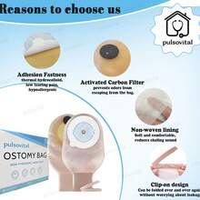 2PCS Bolsas Desechables para Ostomía Pulsovital | 30 Unidades | Ajuste Universal 15-76Mm | Bolsas para el Cuidado de Estoma y Colostomía | Discreto y Se guro para Uso Diario - 60 unidades - Ver 5