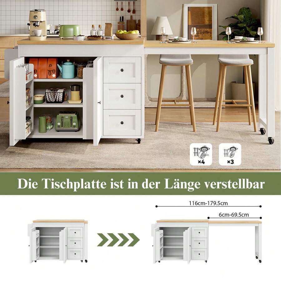 Mobile Kücheninseln - Weiss - Übersicht 1