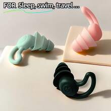 3-Layer Umbrella-Shaped Silicone Earplugs, Noise-Canceling Sleep Earplugs, Washable And Reusable Sound-Insulating Earplugs With Storage Case - Multicolor - View 4
