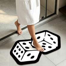 1 buah Karpet Kamar Mandi, Keset dengan Pola Cetak Asimetris Hitam Putih yang Unik, Desain Kontur Artistik, Letakkan di Pintu Masuk Kamar Mandi, Karpet Dekorasi Rumah yang Mudah Dirawat, Meningkatkan Pengalaman di Rumah. Tekstur Lembut, Nyaman di Kaki, Cocok untuk Kamar Mandi, Area Wastafel, Pintu Masuk, dan Lainnya - Hitam - View 8