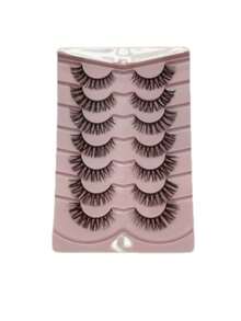 7 Pairs/Pack DD Curl Russian Volume False Eyelashes, Dense - Black - View 11