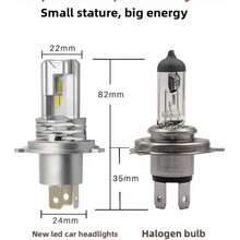 Heyword 1pc H4 LED Motorcycle Bulb, Fog Light 9003 HB2, 1500 Lumens 6000K Cool White, Plug And Play, Suitable For High/Low Beam, Easy Installation - White - View 4