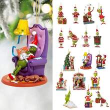 The Grinch 8pcs Green Monster Christmas Tree Ornaments - Acrylic Christmas Tree Ornaments, Holiday Christmas Decor, Christmas Decoration, Home Decor (Random Styles) - View 4
