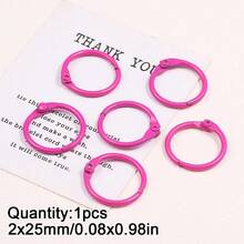 5pcs/10pcs/20pcs Rose Red Metal Loose Leaf Rings, Open Round Rings Hardware Accessories, Suitable For Notebook Binding, File Organization, Keychain, Bag Decoration And Handmade DIY Accessories - Book Clasp - View 7