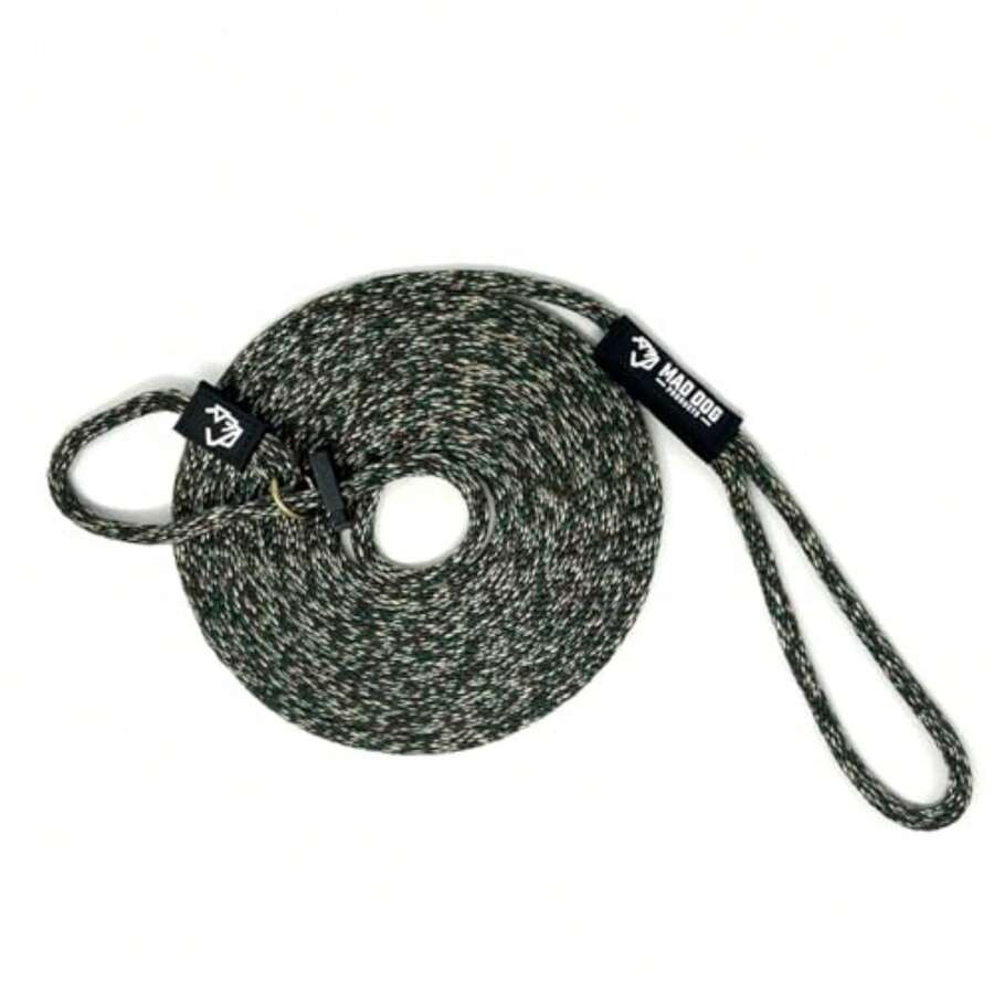Slip Lead Long Leash 1/2" X 15' Camouflage - Signature Rope - Made In USA By - Black - View 1