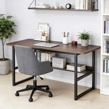 Computer Desk, Office Desk, 80*40*72 Cm, Modern Style, For Study, Bedroom, Living Room, Wood/Rustic Brown - Brown - View 3