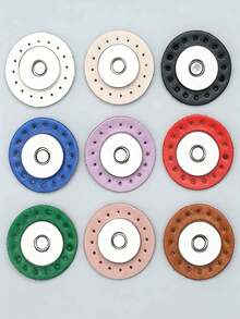 Round Double-Sided Leather Snap Buttons, Bag Modification Accessories, Suitable For Crochet Bags, Handmade Sewing Bag Decorations - Multiple Colors Available - Multicolor - View 6