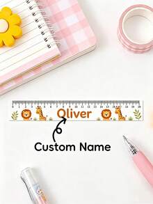 Personalized 7.87 Inch Transparent Ruler, Customizable Name And Pattern, Multiple Designs, Easy To Read And Fade-Resistant. Suitable For Home, Office And Study. Perfect Gift For Back To School, Graduation, Christmas And Birthday - Multicolor - View 12