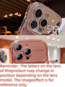 Alloy Luxury Pink Cute Bowknot Rhinestone Glitter Soft Shell Fashion Camera Protective Phone Case Compatible With 17 Pro Max, 17 Pro, 17, 16 Pro Max, 16 Pro, 16, 15 Pro Max, 15 Pro, 15, 14, 13, 17 Air, Girly Ruffled Birthday Party Gift - Pink - View 30