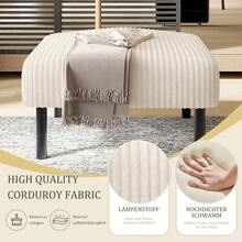 Corduroy Ottoman - Comfortable And Stylish Footstool - 米色 - 查看 3