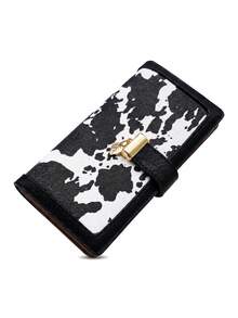Pomelo Best Dompet Panjang Kulit PU Motif Sapi Terbaik Pomelo dengan Pemblokir RFID, 12 Slot Kartu, Jendela ID, Gesper untuk Wanita, Dompet Kecil untuk Wanita - MultiWarna - View 1