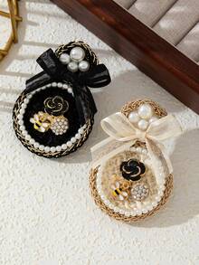 1pc Elegant Luxury Crystal Encrusted Palace Badge Brooch, Sparkling Jewelry Accessory Great Gift For Daily Wear - classic - View 11