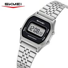 Skmei 2651 男士奢華電子錶，鍍金不鏽鋼錶帶，纖薄復古運動世界時尚腕錶 - 均碼 - 查看 15