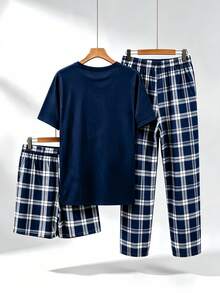 Men Loungewear Sets - Navy Blue - View 2