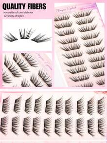 Cílios Postiços Estilo Raposa Sem Cola, 60 Aglomerados, Estilo Coreano-Japonês, Cria Facilmente Maquiagem de Olhos Estilo Raposa, Curvatura C, Comprimento de 10mm, Aplicação Segmentada Sem Cola Economiza Etapas, DIY Economiza Tempo de Maquiagem, Adequado para Iniciantes, Reutilizável, Adequado para Uso Diário, Encontros, Viagens, Festas de Feriados, Presente Perfeito de Feriado para Melhor Amiga, Namorada - C - Visão 8